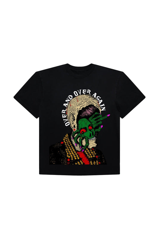 OVER AND OVER AGAIN TEE (BLACK) - SAMEHELLNEWCIRCLE